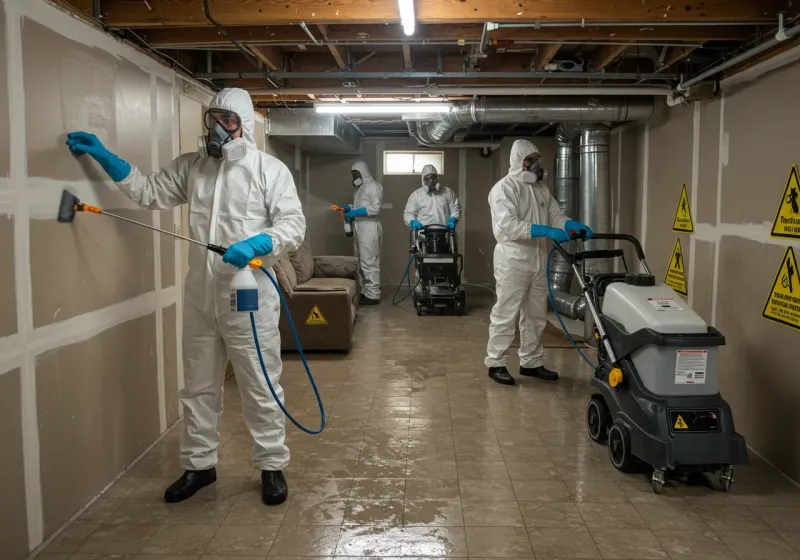 Basement Moisture Removal and Structural Drying process in Edgard, LA